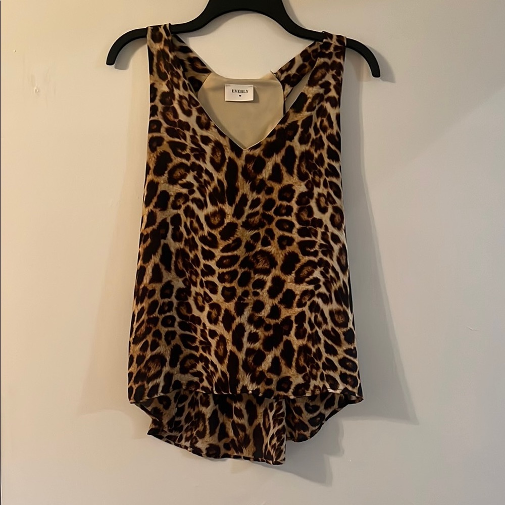 Everly Asymmetrical Brown and Black Tank Top